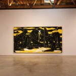 black and yellow abstract painting