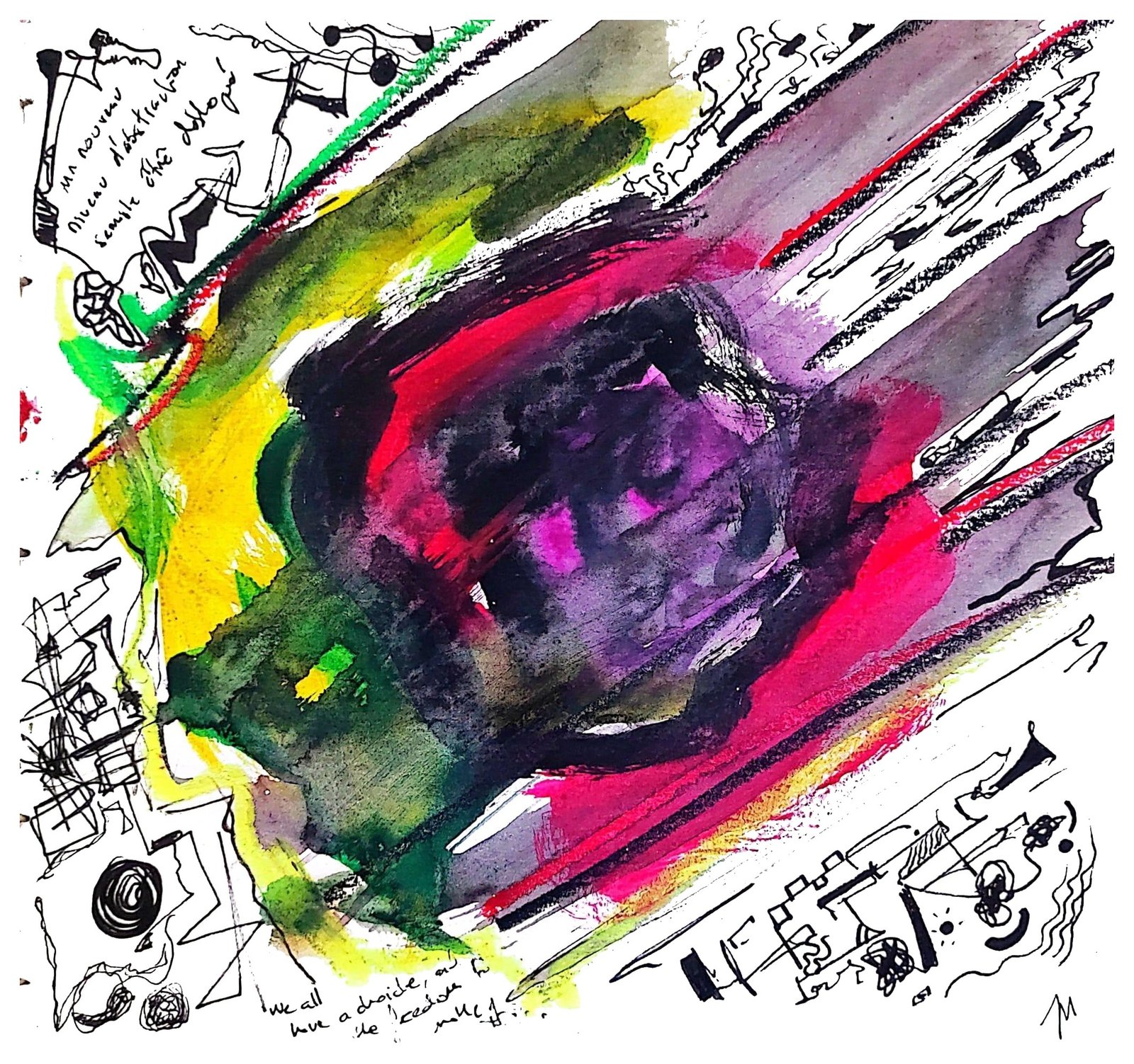 Obra We all have a choice / Todos tenemos una elección, técnica mixta de Juan Miguel Benito