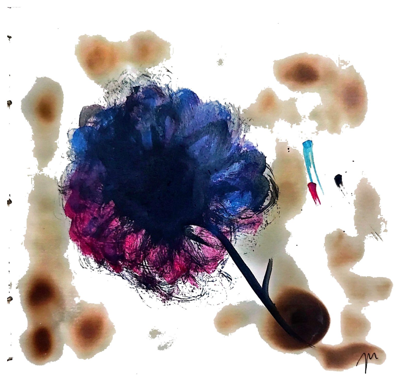 Obra Y se cayó la flor, técnica mixta de Juan Miguel Benito