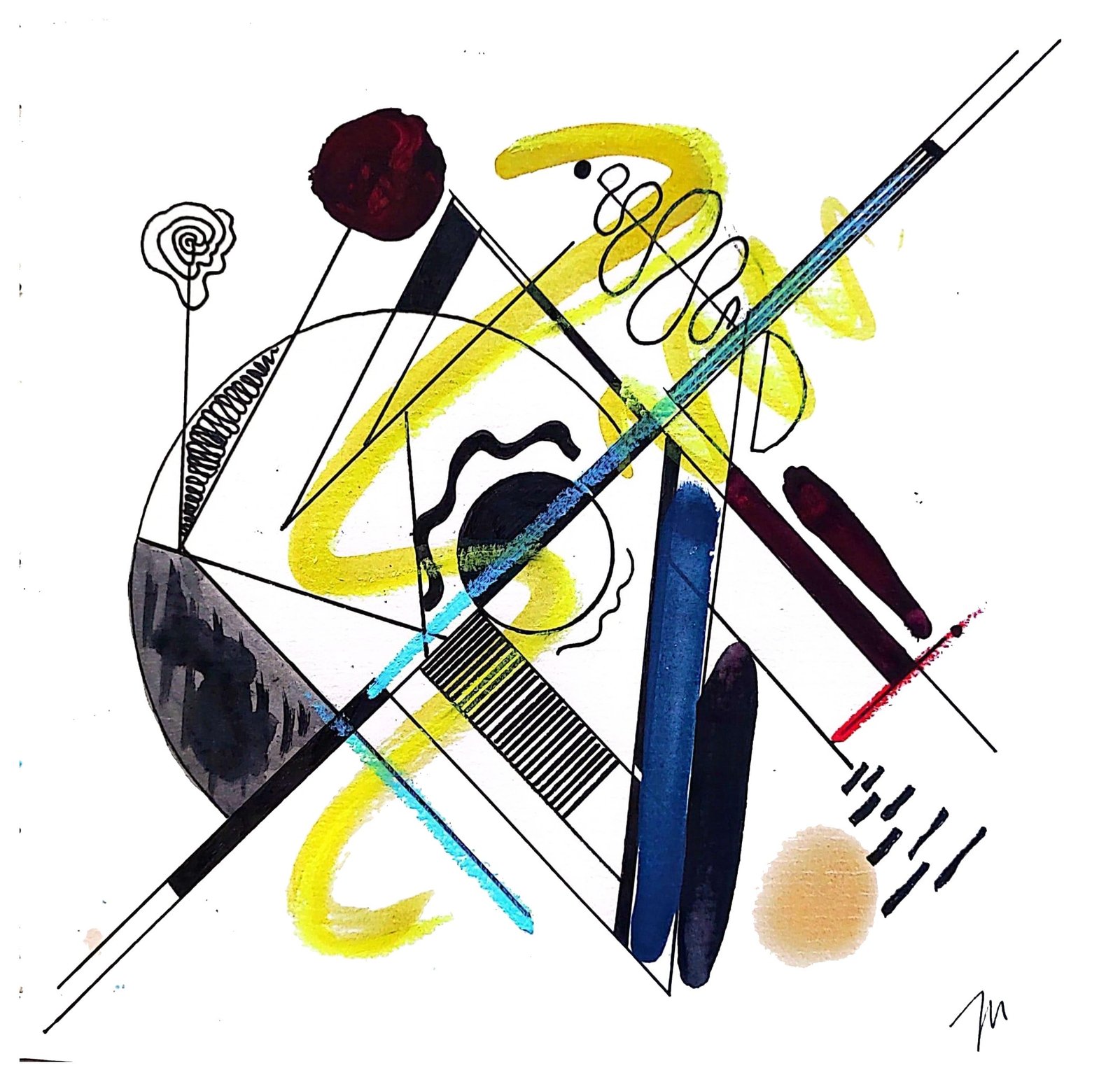 Obra “Algo de templanza”, técnica mixta de Juan Miguel Benito sobre fondo blanco