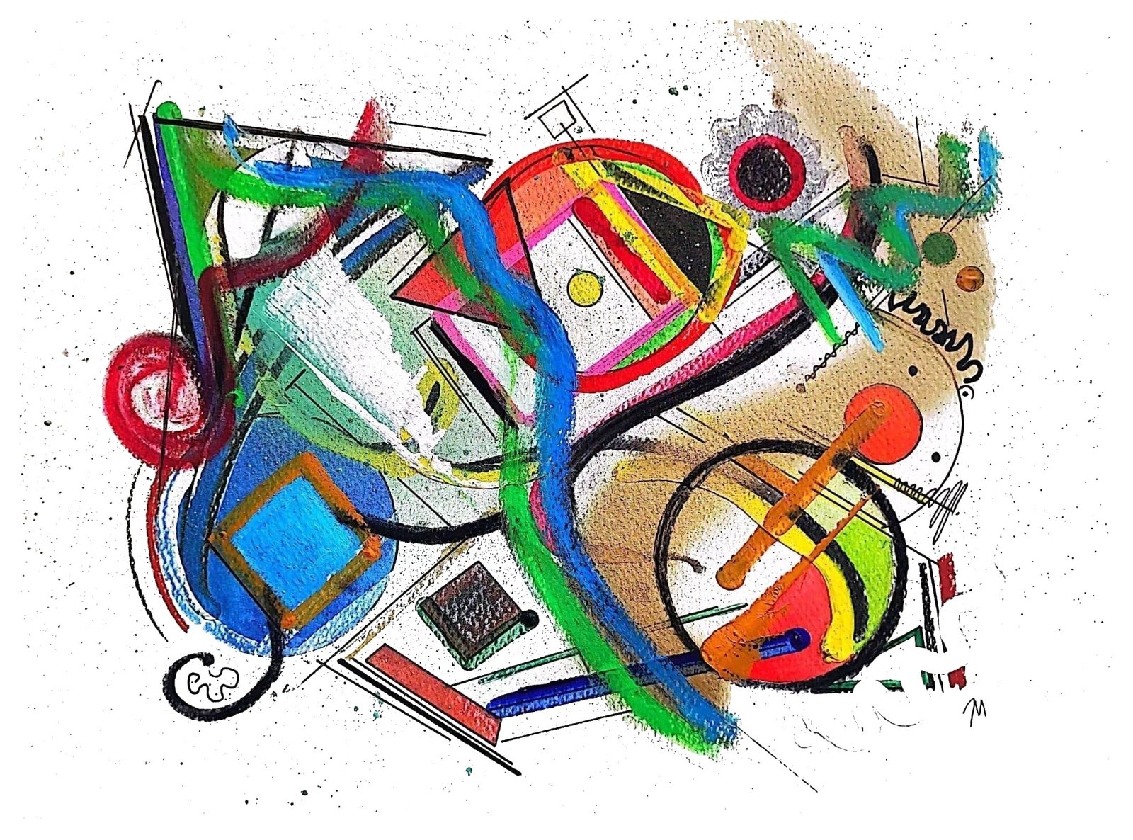 Obra “La multiplicidad de las formas”, técnica mixta de Juan Miguel Benito sobre fondo blanco