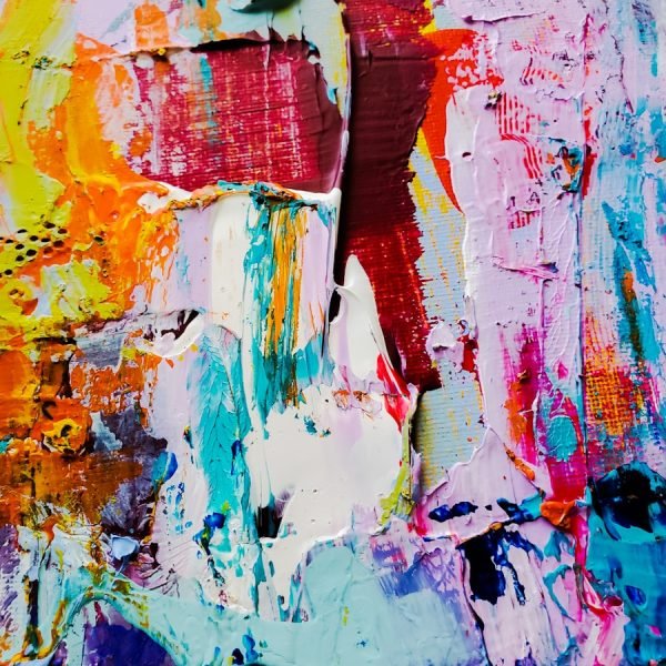 red blue and yellow abstract painting