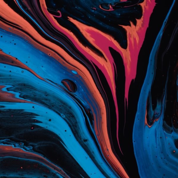 blue white and red abstract painting